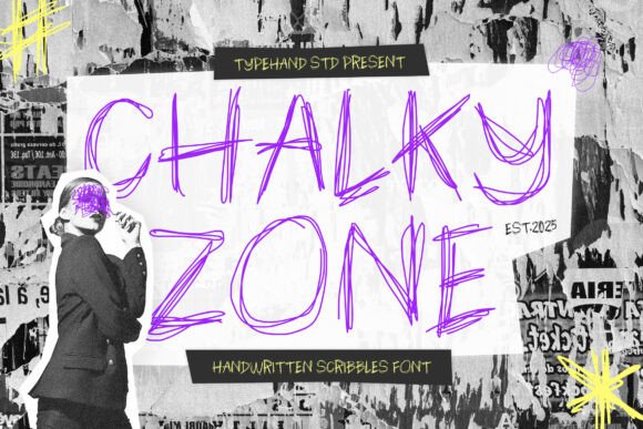 Chalky Zone: Embrace the Raw Energy of Handwritten Scribble Fonts