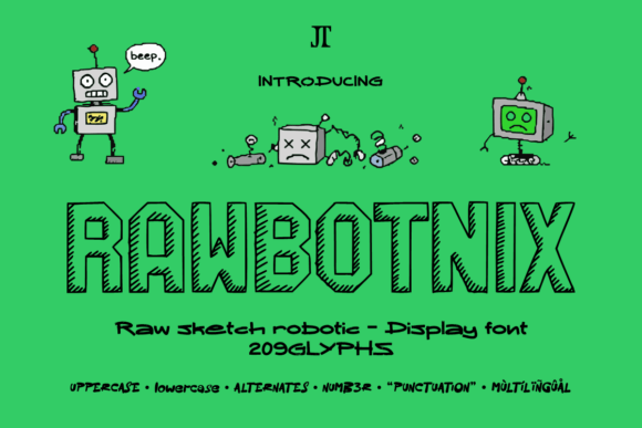RAWBOTNIX: A Quirky, Hand-Drawn Font